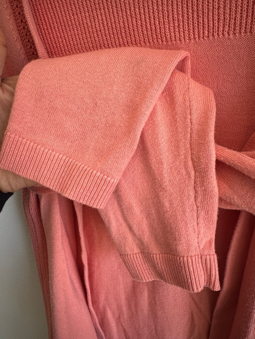LOFT Coral Pink Open-Front Women's Cardigan - Picture 3 of 5